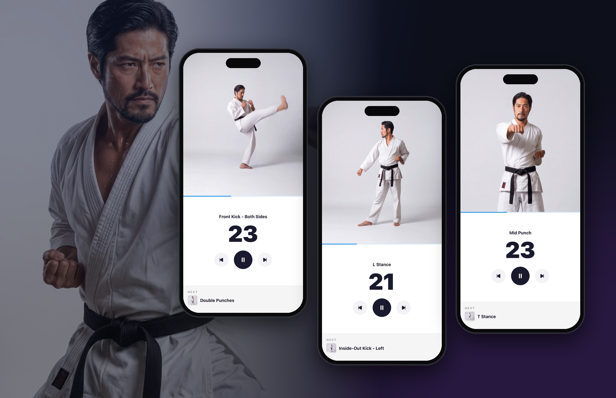 Tracking karate progress in the app