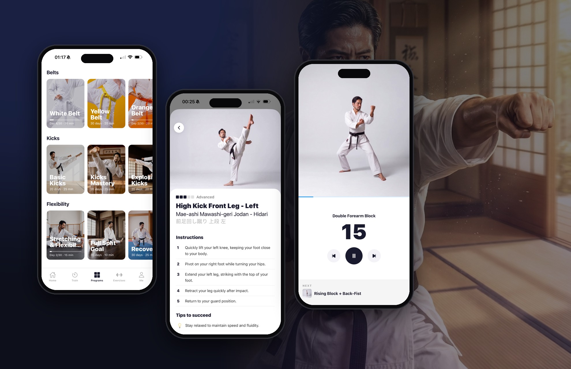 Structured karate workout session